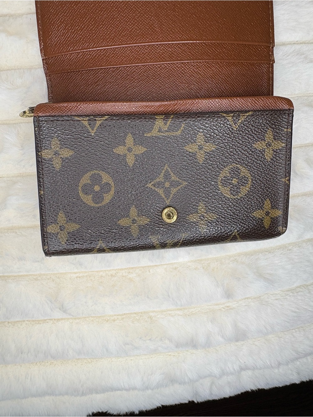 LOUIS VUITTON VINTAGE MONOGRAM PORTE MONNAIE BILLET TRESOR WALLET w COA - Picture 8 of 14